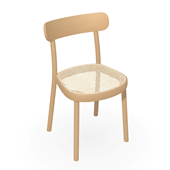 La Zitta Chair, Standard Beech Finish, Natural Oiled Surface, Natural Cane Seat, With Reinforcement Mesh White
